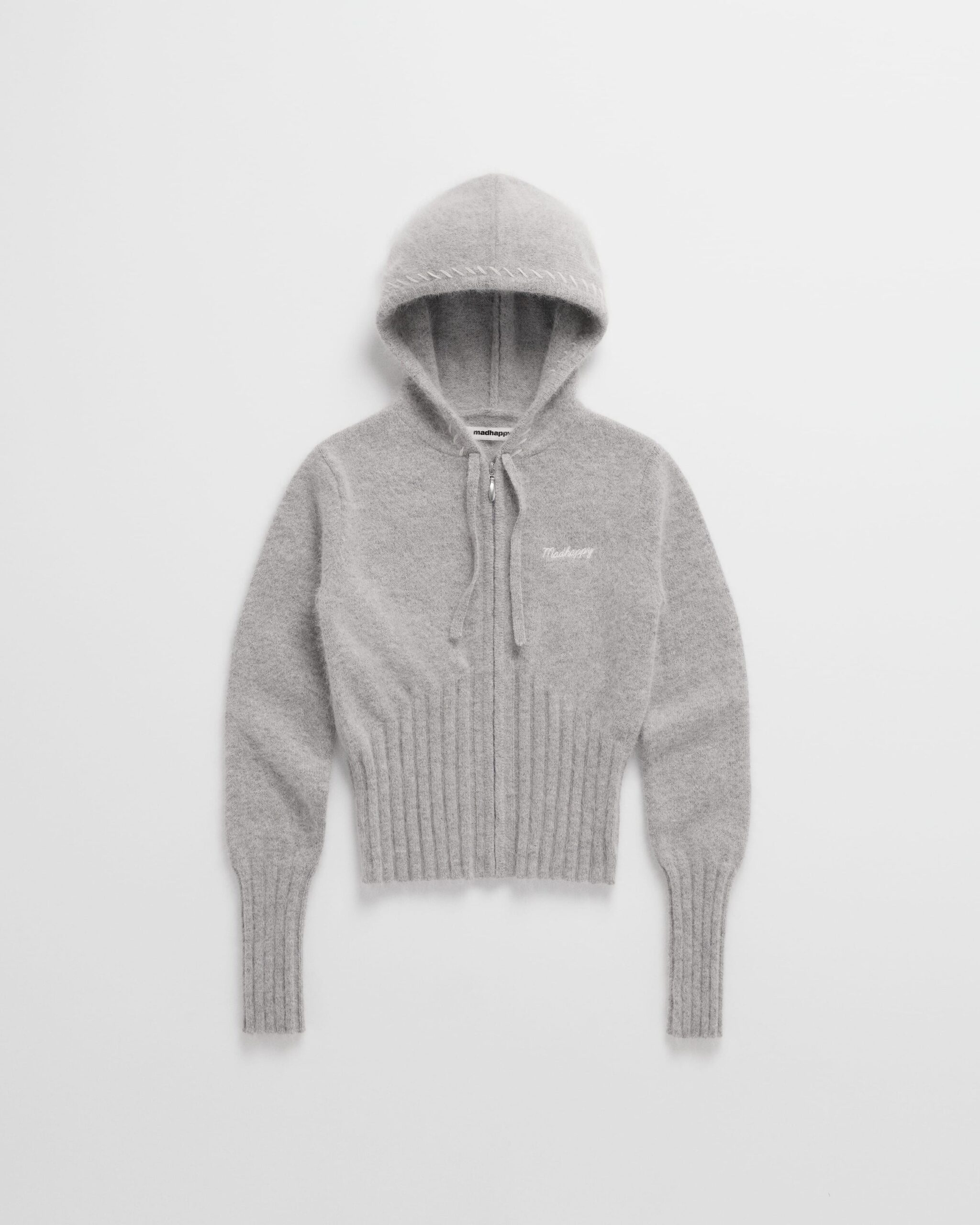 Madhappy-Holiday-Gifting-Fuzzy-Knit-Hoodie-Flat-Heather-Grey-01 Fuzzy Knit Zip Up Hoodie