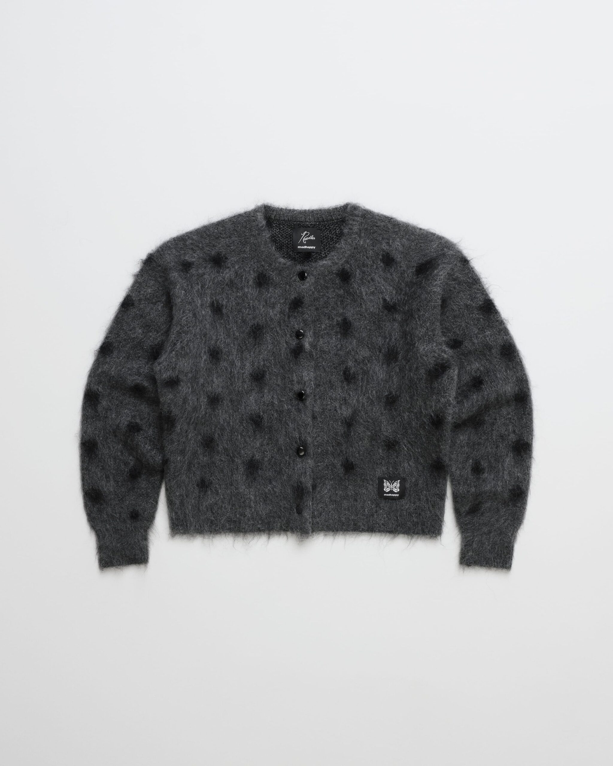 Madhappy-Needles-Mohair-Crewneck-Cardigan-Flat-Graphite-01 Needles Mohair Cardigan