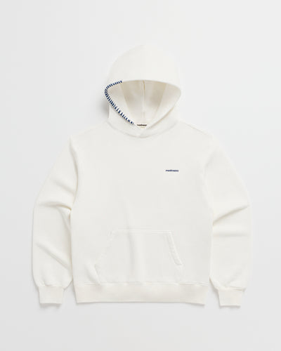 Classics Fleece White With Navy Hoodie
