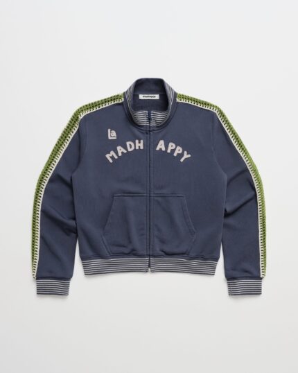 Crochet Trim Track Cobalt Jacket