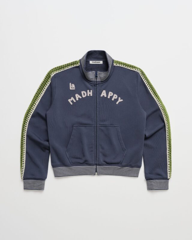 Crochet Trim Track Cobalt Jacket