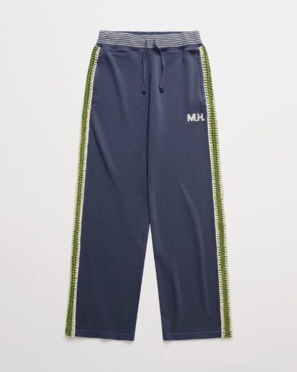 Crochet Trim Track Pant In Cobalt