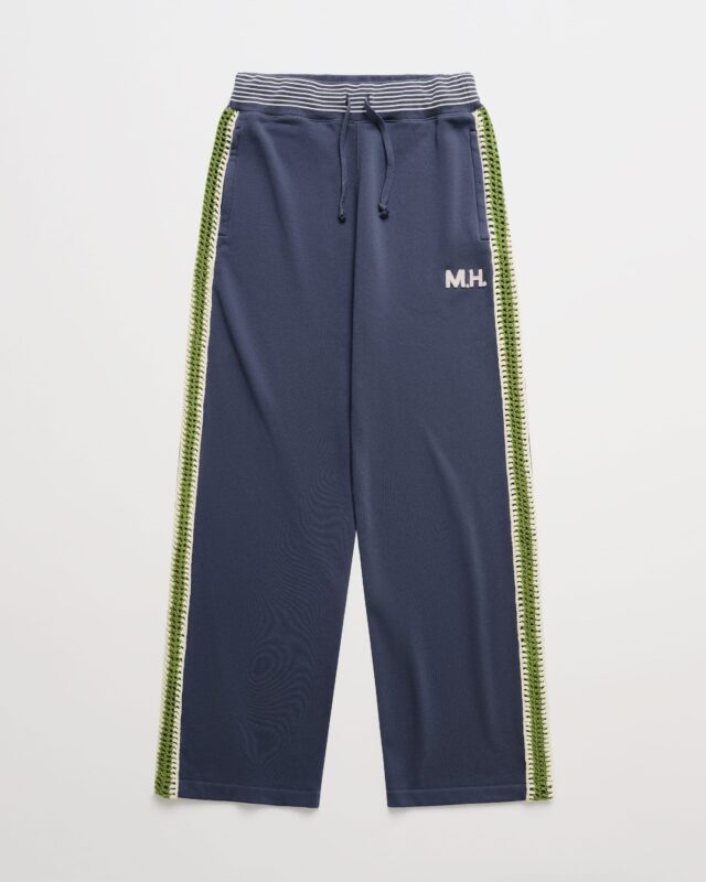 Crochet Trim Track Pant In Cobalt