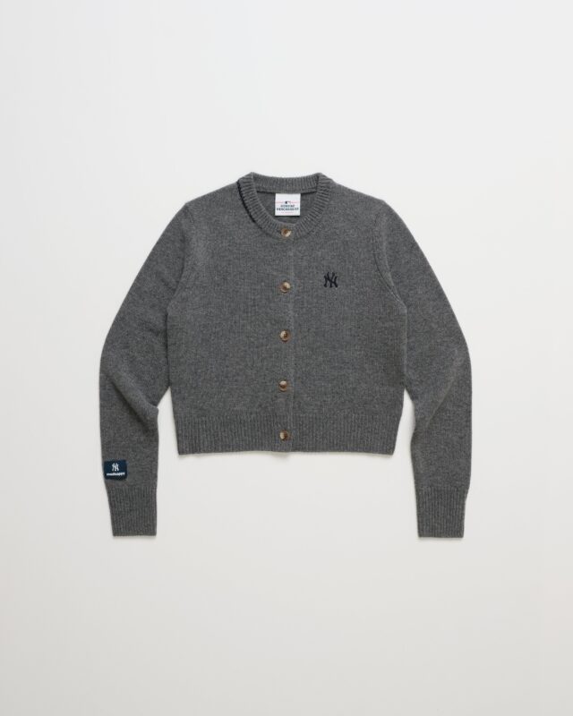 Yankees Crewneck Cardigan In Mouse