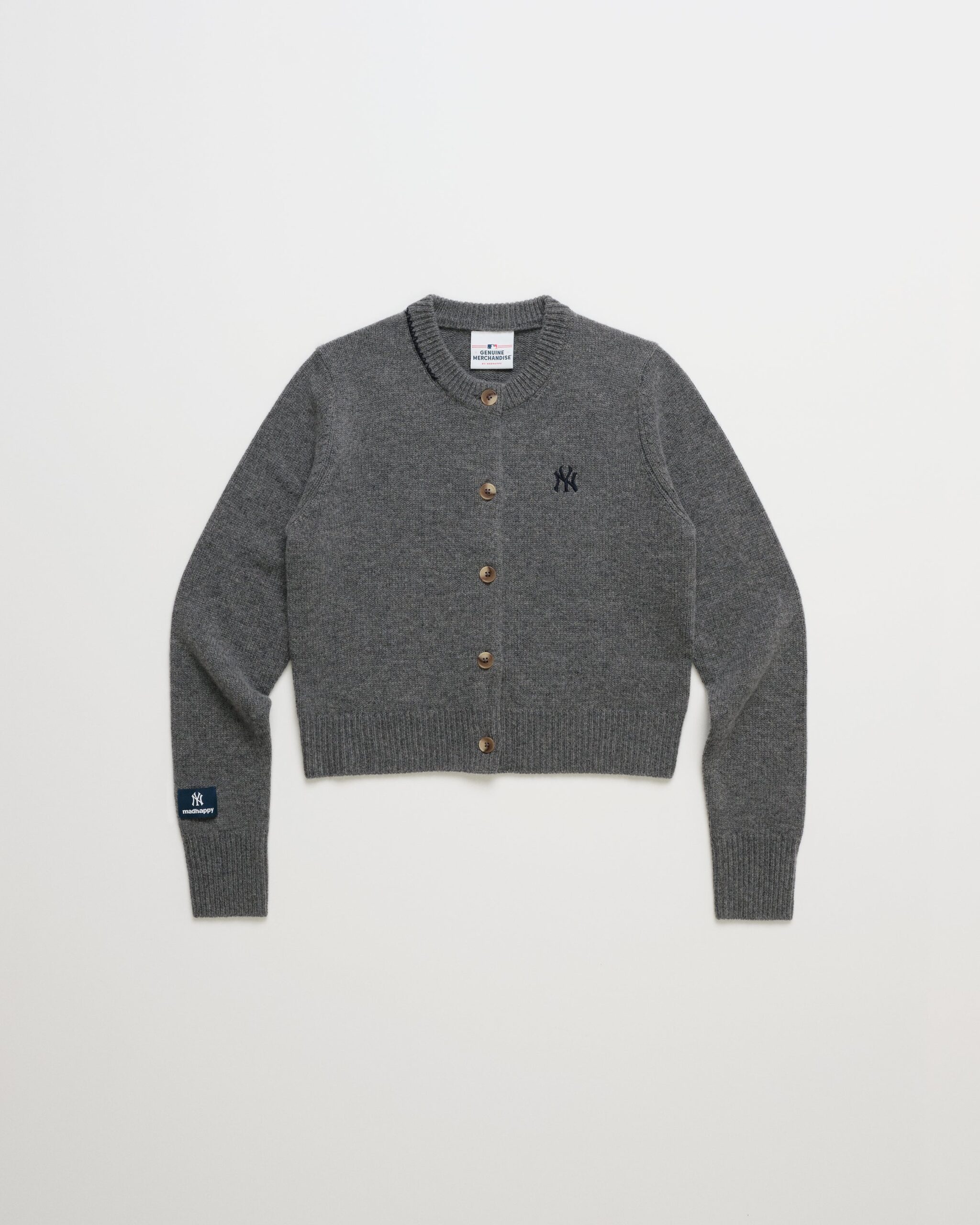 Madhappy-Yankees-Misc-Cardigan-Flat-Gray-01 Yankees Crewneck Cardigan In Mouse